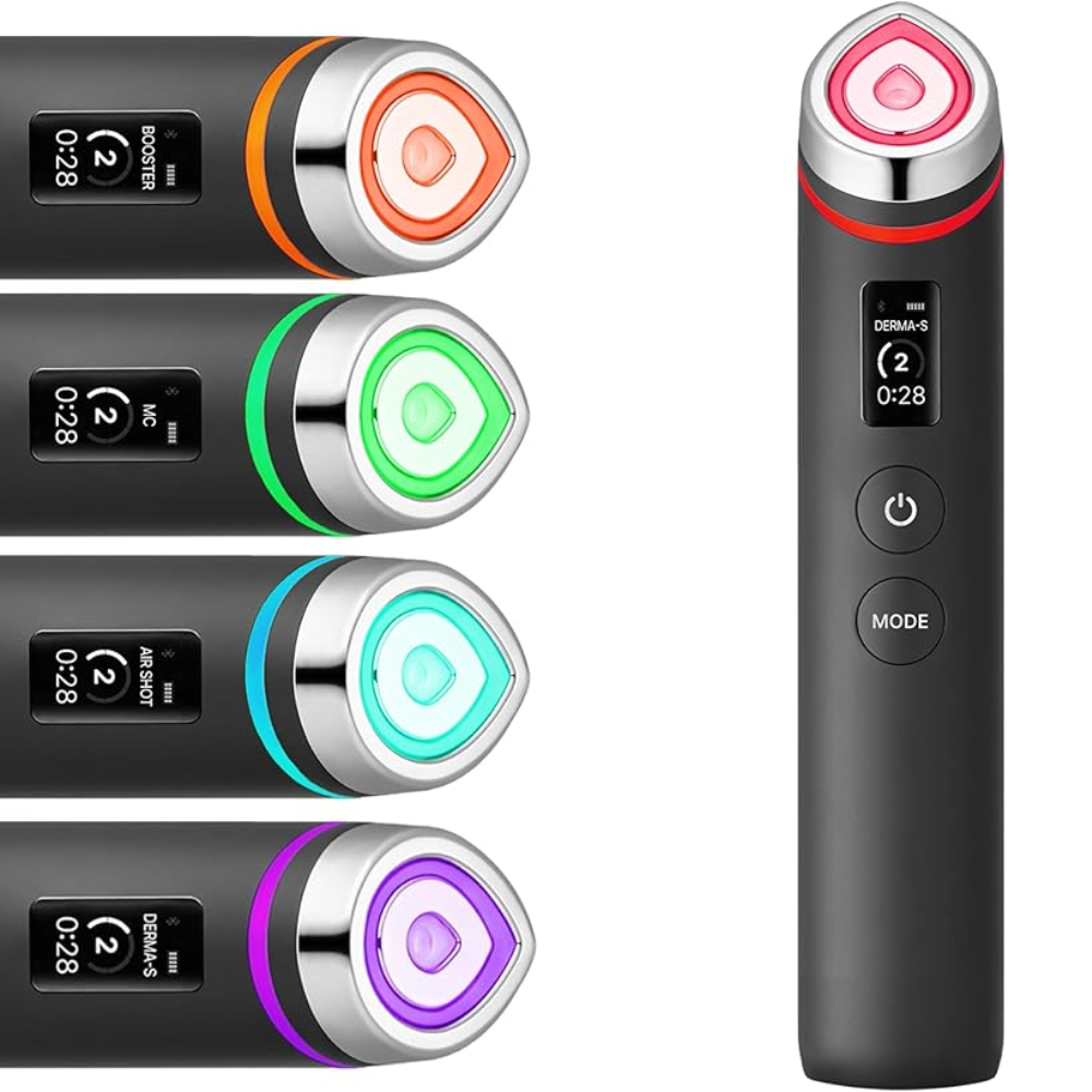 Age-R Booster Pro | 6-in-1 Real Glass Glow Device | Looking Glass Skin with Enhanced Absorption, Radiance, Elasticity,Pore Care | LED Anti-Wrinkle Device | Korean Skin Care